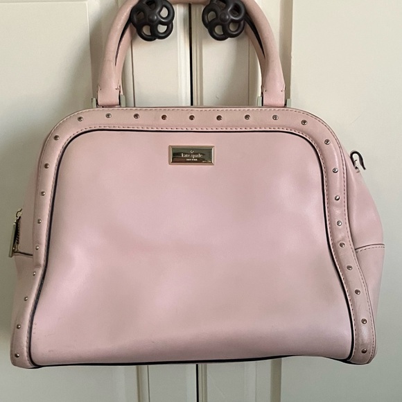 kate spade Handbags - Kate Spade Light Pink Zip Up Leather Studded Handbag Satchel